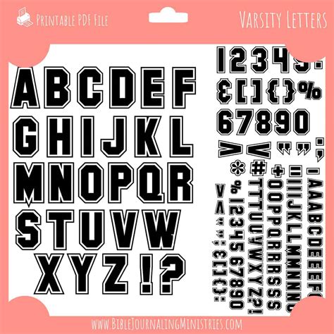 Printable Varsity Letter Font