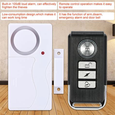 Hendun Wireless Door Alarm With Remote Contact Sensor Alarm Pack Of 1