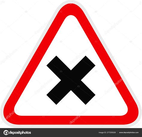 Triangular Red Warning Hazard Symbol Vector Illustration Stock Vector