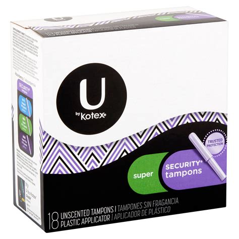 U By Kotex Security Tampons Super Absorbency Unscented 18 Ct