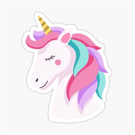Pink Blue Purple Unicorn With A Gold Corn Sticker By Mercharty