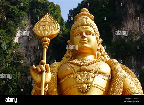 Statue Of The God Murugan Hindu Festival Thaipusam Batu Caves Stock