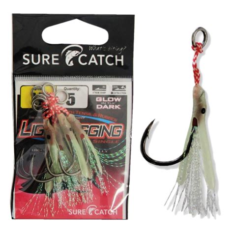 Sure Catch Micro Jig Assist Tinsel Rubber Rig Fishing