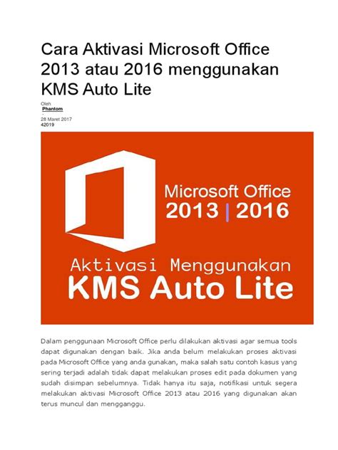 Cara mudah aktivasi microsoft office 2013 permanen secara offline tanpa membutuhkan product key. Cara Aktivasi Microsoft Office 2013 Atau 2016 Menggunakan ...