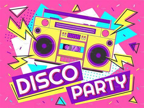 Disco Party Banner Retro Music Post Retro Music Music Poster Retro