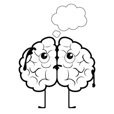 Isolated Thinking Brain Cartoon Stock Vector Illustration Of Health