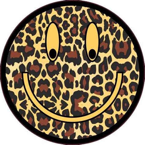 4in X 4in Cheetah Print Happy Face Sticker Etsy Face Stickers