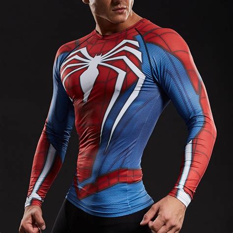 Spider Man Long Sleeve Compression Shirt Totally Superhero Compression Shirt Superhero