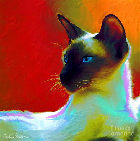 Siamese Cat 10 Painting Painting By Svetlana Novikova