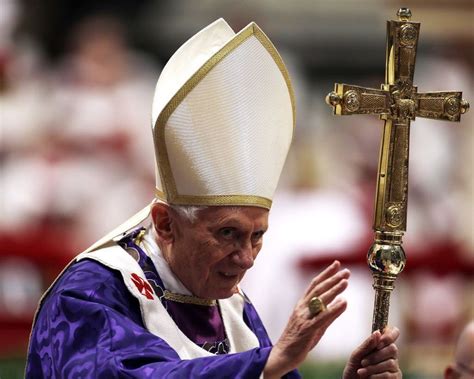 pope benedict xvi celebrates his last public mass as pontiff