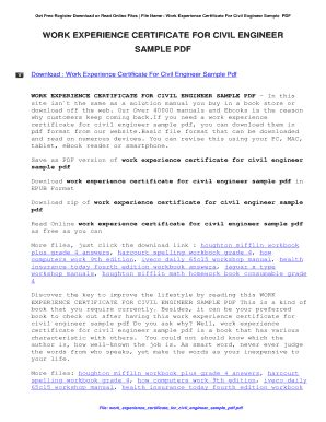 Check spelling or type a new query. Fillable Online Free Work Experience Certificate For Civil ...