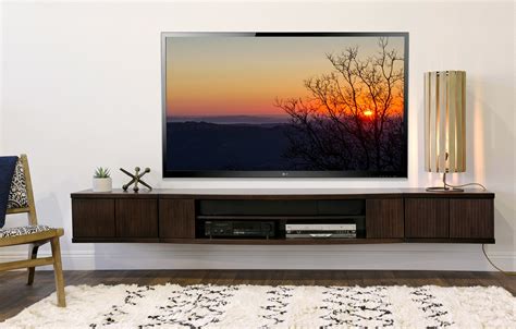 Floating Wall Mount Entertainment Center Tv Stand Curve 3 Piece