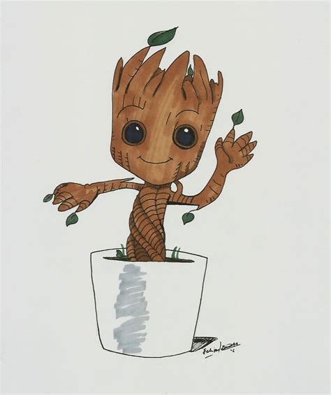 Aww Baby Groot Drawing Groot Marvel Baby Groot