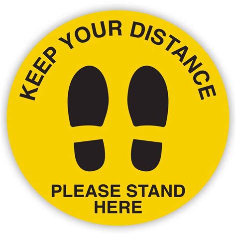 Keep Your Distance Floor Sign 350mm Di Sign3015 Cos Complete