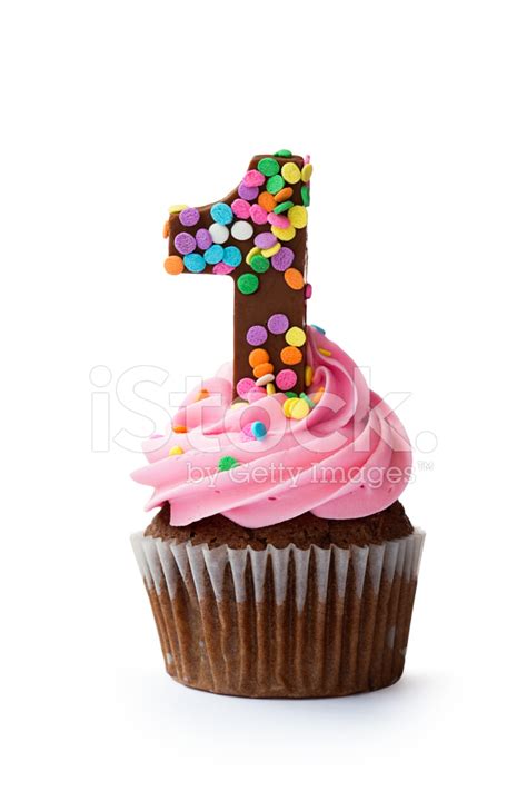 First Birthday Cupcake Stock Photo Royalty Free Freeimages