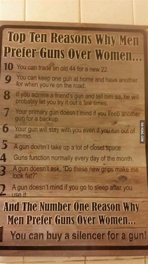 top ten reasons why men prefer guns over women funny best funny pictures ten funny