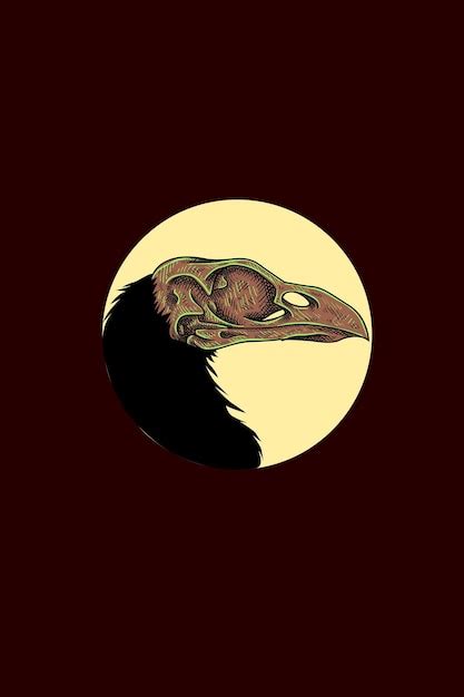 Premium Vector Crow Skull Vector Illustration