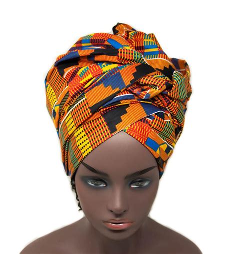 African Fabric Head Wraps Blue Traditional Kente Headwraps Ht336 Tess World Designs