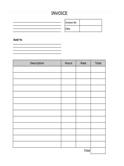 Free Invoice Forms Printable
