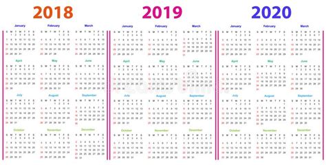 12 Months Calendar Design 2019 2020 Stock Vector Illustration Of Note