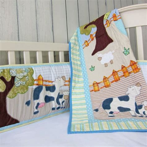 Nojo farm babies is a 5 piece bedding set in rustic farm greens and browns and includes: Cotonnier's farm animal crib bedding set | Baby Case ...