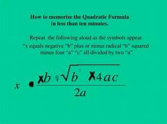 How To Memorize Quadratic Formula