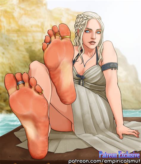 Rule 34 Arm Band Barefoot Blue Eyes Breasts Daenerys Targaryen Empiricalsmut Feet Female Foot