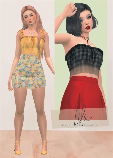 The Sims 4 Lila Top Custom Content By Daisy Pixels
