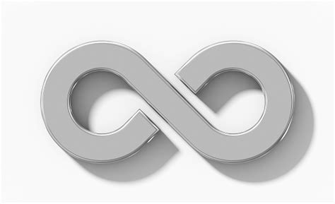 Infinity Symbol 3d Silver Isolated Orthogonal With Shadow On White