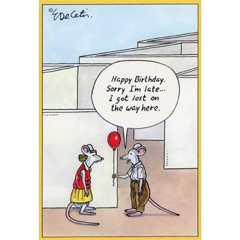Rat Maze Got Lost Funny Belated Birthday Card