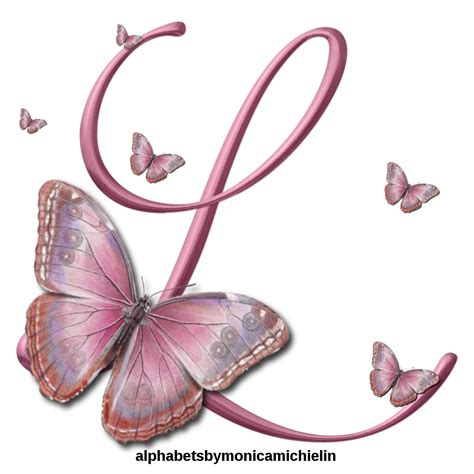 The Letter C Is Made Up Of Pink Butterflies And Has Long Curved Tailes