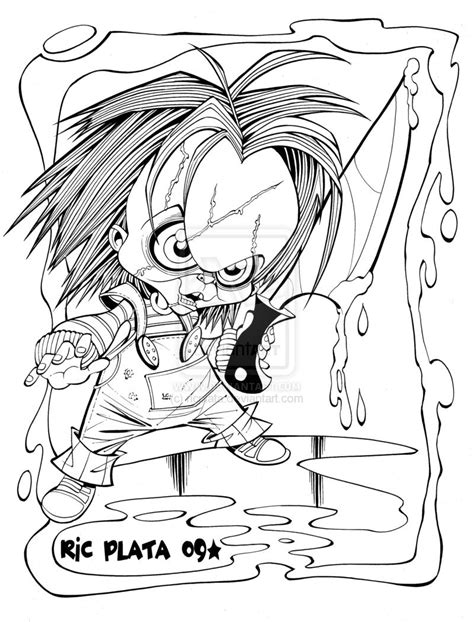 Chucky coloring pages play chucky face by dougsq maybe you also like coloring pages are funny for all ages kids to develop focus motor skills creativity and color recognition. Chucky Doll Drawing at GetDrawings | Free download