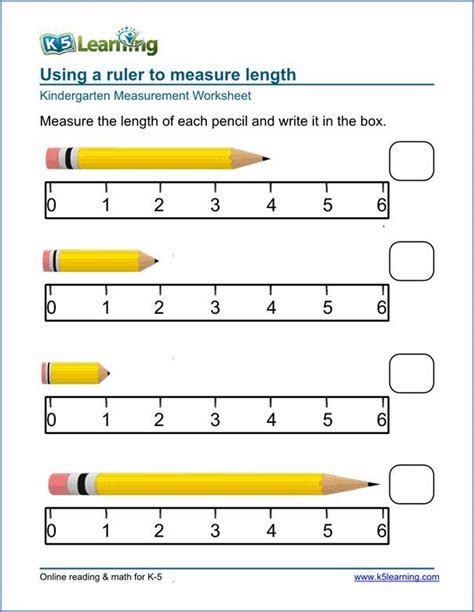 Using Measurement Worksheet Kindergarten