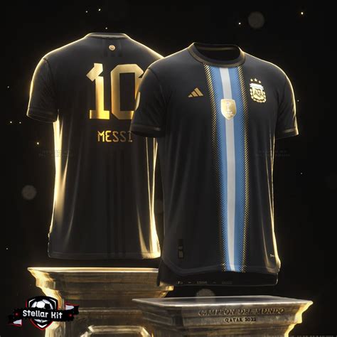 Argentina 2023 Golden Bisht Messi 10 Special Edition Football Jersey Stellarkit Atelier Yuwa