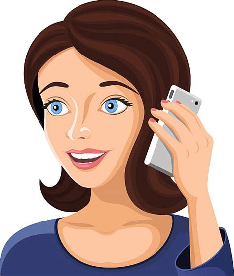 Cartoon Of A Girl Talking Phone Clip Art Vector Images And Illustrations