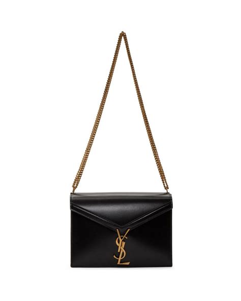 Saint Laurent Leather Black Medium Cassandra Envelope Bag Lyst
