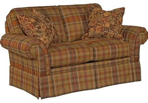 Broyhill Erickson Loveseat In Brown Plaid 6482 1q Br Traditional