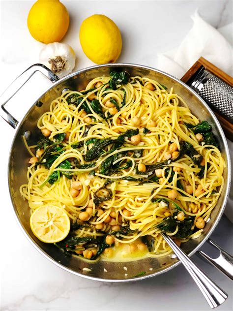 Pasta With Chickpeas Spinach And Lemon • Keeping It Simple Blog