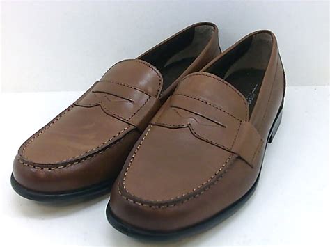 Rockport Mens M Leather Round Toe Penny Loafer Cognac Size Cvki Ebay