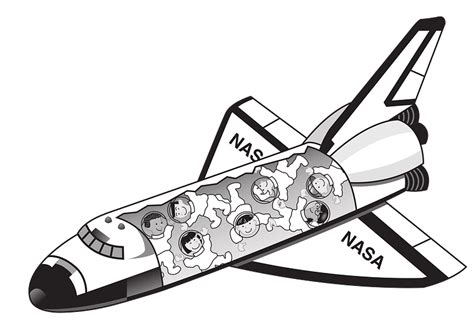 Zero Gravity In Space Shuttle Black And White Clipart Free Download