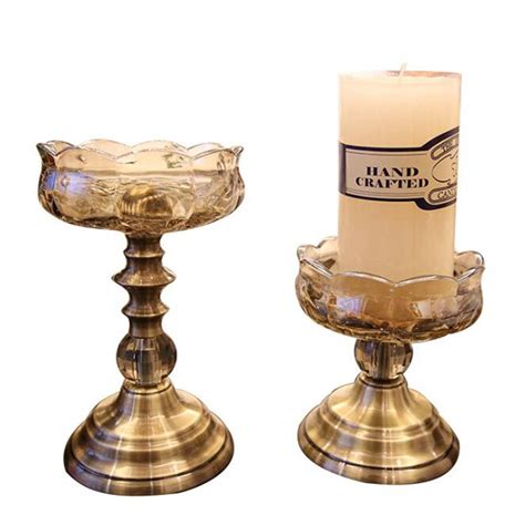 European Elegant Candle Holder Lanterne Metal Glass Craft Wedding