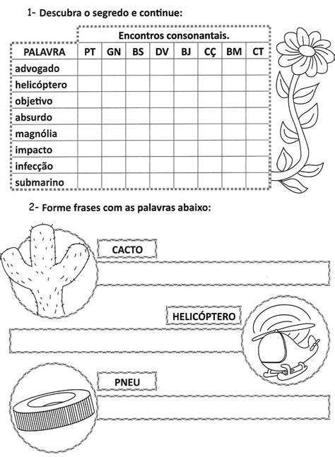 Atividades Encontro Consonantal 5 Ano