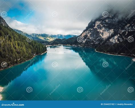 A Fantastic View On The Braies Lake Stock Photo Image Of Summer Alps