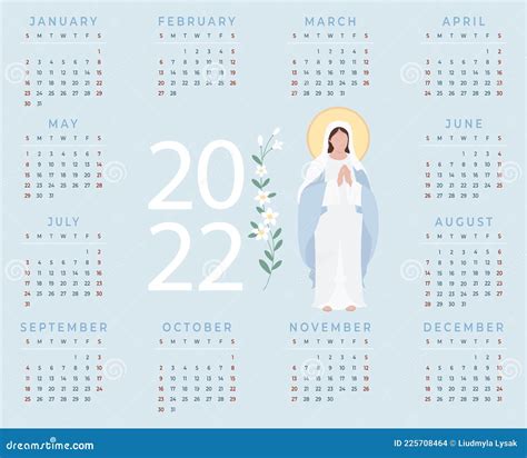 Religious Calendar With The Most Holy Theotokos Queen Heavenly