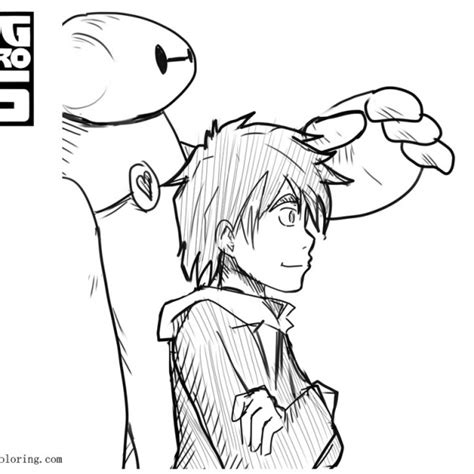 Big Hero Coloring Pages Characters Hiro Free Printable Coloring Pages