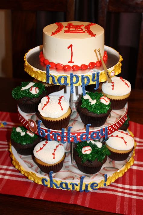 Cardinals Baseball Birthday Party Cup Cakes Baseball Theme Birthday
