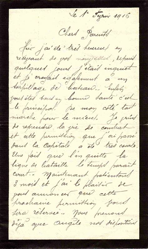Lettre De Poilus Bataille De Verdun - 1er Février 1916: la dernière lettre de Henri - Blessures de Guerre