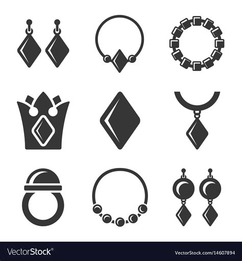 Jewelry Icons Set Royalty Free Vector Image Vectorstock