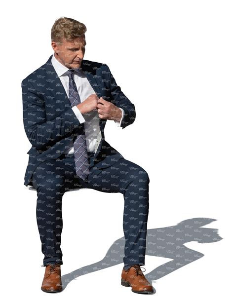 Cut Out Man In A Suit Sitting Outside In The Sunlight Vishopper