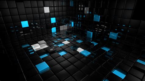Black Blue 3d Cubes Hd Abstract Wallpapers Hd Wallpapers Id 51560